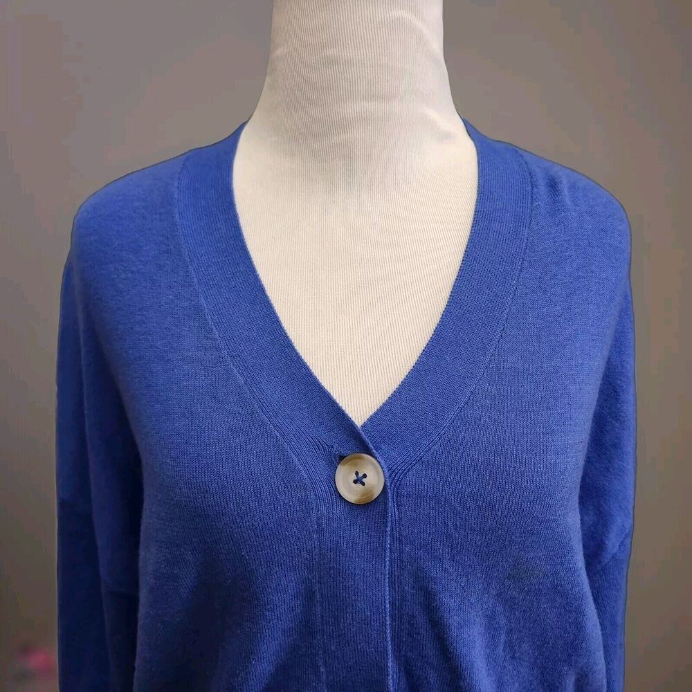 Ascot + Hart Sweater Cardigan Cropped Retro Smile Happy Face On Back Small - Picture 2 of 10